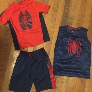 Boys dry fit Spider-Man 3 piece outfit 7-8